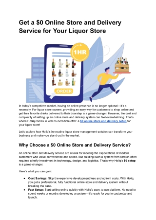 Get a $0 Online Store and Delivery Service for Your Liquor Store