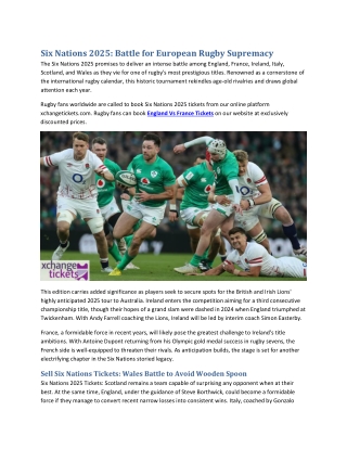 Six Nations 2025 Battle for European Rugby Supremacy