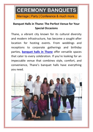 Banquet Halls in Thane The Perfect Venue for Your Special Occasions