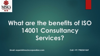 What are the benefits of ISO 14001 Consultancy