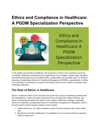 Ethics and Compliance in Healthcare_ A PGDM Specialization Perspective