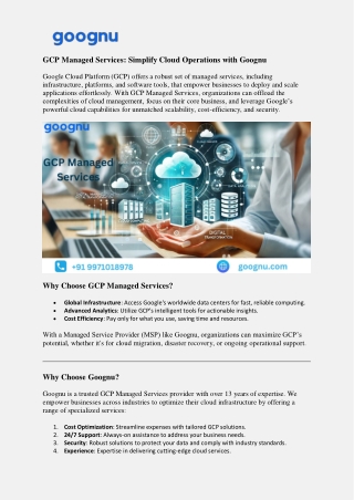 Goognu - Expert GCP Managed Services for Your Cloud Needs