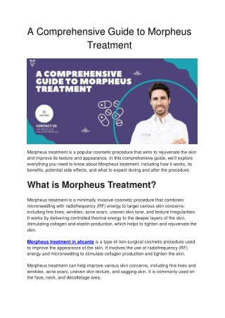 A Comprehensive Guide to Morpheus Treatment