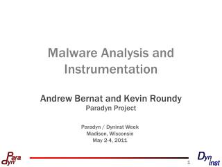Malware Analysis and Instrumentation