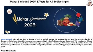 Makar Sankranti 2025_ Effects for All Zodiac Signs