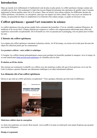 Coffret spiritueux : quand l’art rencontre la science