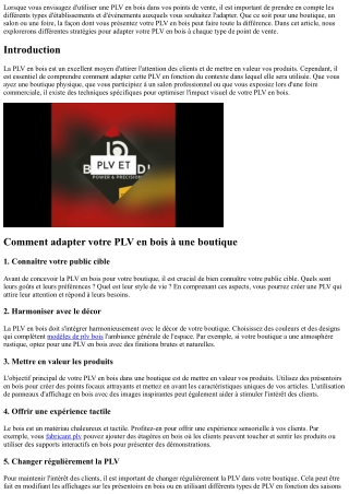 Comment adapter votre PLV en bois à différents types de points de vente (boutiqu