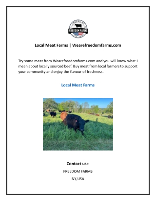 Local Meat Farms  Wearefreedomfarms