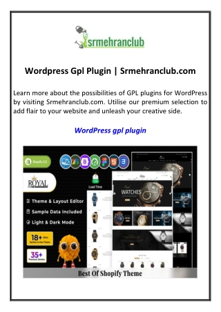 Wordpress Gpl Plugin Srmehranclub.com