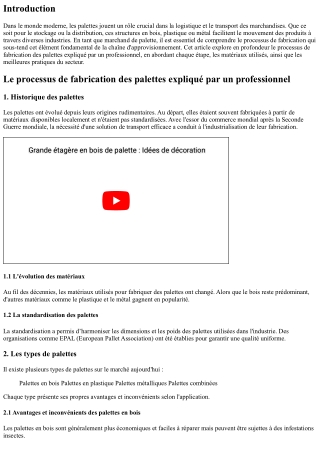 Le processus de fabrication des palettes expliqué par un professionnel