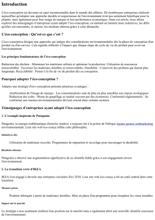 Témoignages d’entreprises ayant adopté l’éco-conception