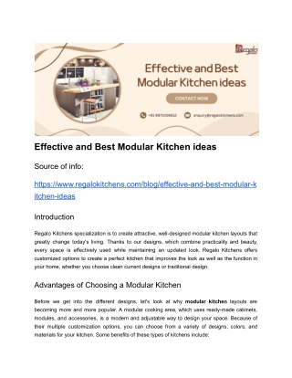 Effective and Best Modular Kitchen ideas