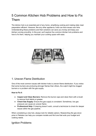 5 Common Kitchen Hob Problems and How to Fix Them