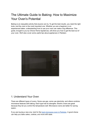 The Ultimate Guide to Baking_ How to Maximize Your Oven's Potential