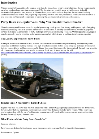 “Party Buses vs Regular Vans: Why You Should Choose Comfort”