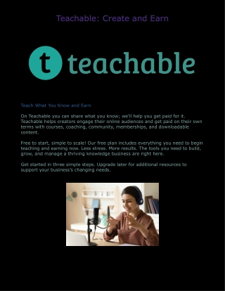 Teachable: Create and Earn
