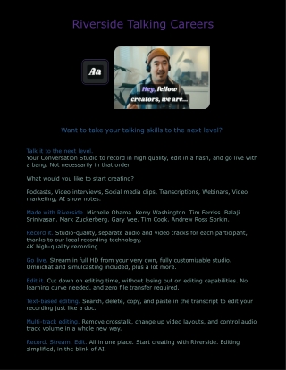 Riversidefm Talking Careers