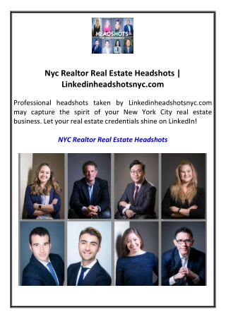 Nyc Realtor Real Estate Headshots Linkedinheadshotsnyc.com