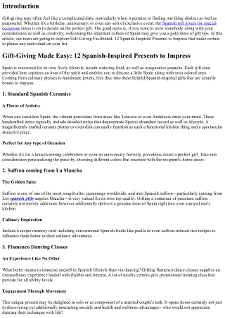 Gift-Giving Made Easy: 12 Spanish-Inspired Offers to Make An Impression On