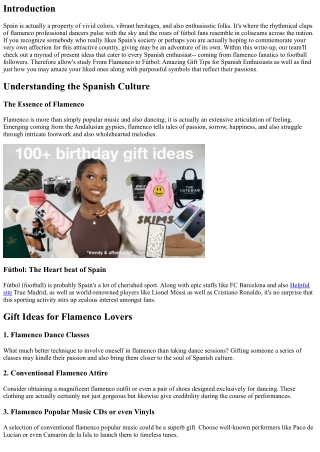 From Flamenco to Fútbol: Stimulating Present Ideas for Spanish Fanatics