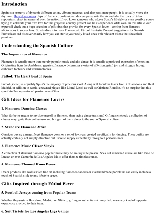 Coming From Flamenco to Fútbol: Exciting Gift Ideas for Spanish Lovers