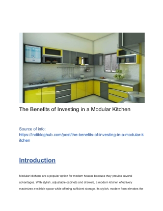 The Benefits of Investing in a Modular Kitchen