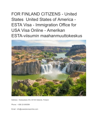 FOR FINLAND CITIZENS - United States  United States of America - ESTA Visa - Imm