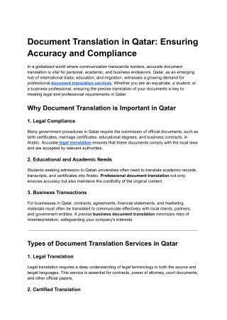 Document Translation in Qatar_ Ensuring Accuracy and Compliance