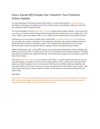 How a Dental SEO Expert Can Transform Your Practice's Online Visibility