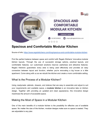 Spacious and Comfortable Modular Kitchen