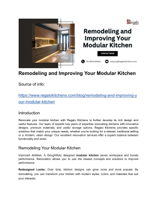 Remodeling and Improving Your Modular Kitchen