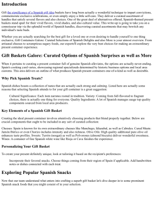 Present Containers Galore: Curated Collections of Spanish Treats and also Additi