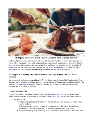 Corey Eschweiler: Avoid These 5 Common Thanksgiving Accidents