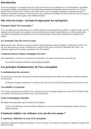 Site web éco-conçu : comment séduire vos visiteurs ?