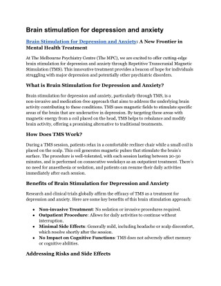 Brain stimulation for depression and anxiety _  The MPC