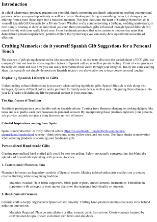 Crafting Memories: Do-it-yourself Spanish Present Tips for an Individual Touch