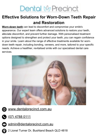 Effective Solutions for Worn-Down Teeth Repair and Restoratio