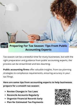 Preparing For Tax Season: Tips From Public Accounting Experts