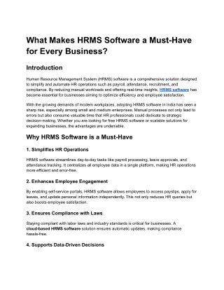 What Makes HRMS Software a Must-Have for Every Business