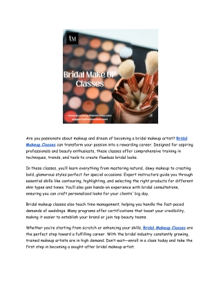 Unlock Your Dream Career with Bridal Makeup Classes