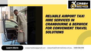 Reliable Airport Taxi Hire Services in Cranbourne & Berwick for Convenient Travel Solutions