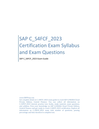 SAP C_S4FCF_2023 Certification Exam Syllabus and Exam Questions