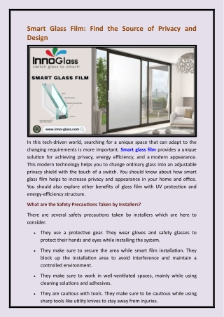 Smart glass film