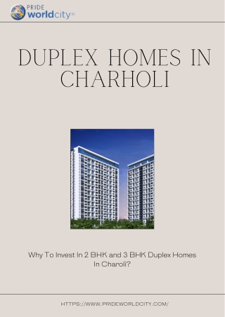 Duplex Homes in Charholi | Pride World City | Pune