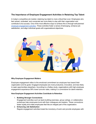 The Importance of Employee Engagement Activities in Retaining Top Talent