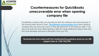 Troubleshooting QuickBooks Unrecoverable Error: Quick Fixes