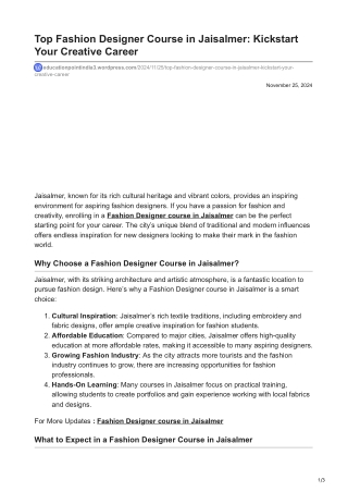 educationpointindia3.wordpress.com-Top Fashion Designer Course in Jaisalmer Kickstart Your CreativeCareer