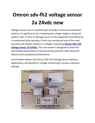 Omron sdv-fh2 voltage sensor 2a 24vdc new