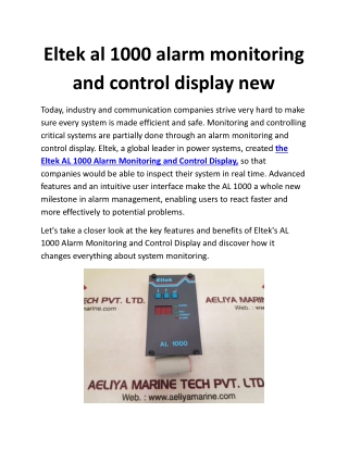 Eltek al 1000 alarm monitoring and control display new