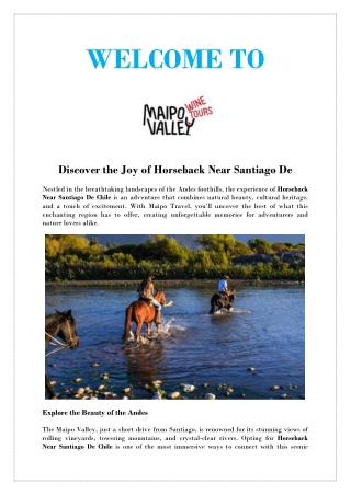 Maipo Travel Horseback Tours Near Santiago De Chile